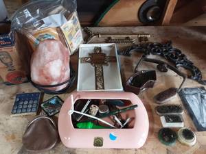 Himalayan Salt Lamp, Vintage Stamp Books, Haegar Pottery & More