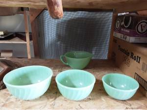 Fire King 3 Piece Bowls & 1 PitcherBatter Bowl