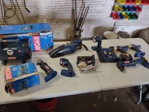 lot 145 image: Assorted Ryobi 18 Volt Tools, No Ch...