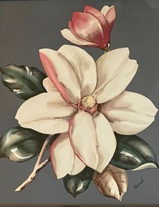 lot 108 image: Vintage Framed Floral Prints by Rene