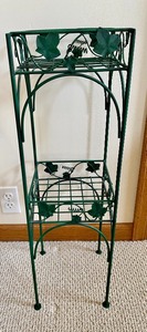 lot 27 image: 2 Green Plant Stands