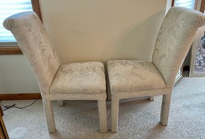 lot 16 image: Pair of Cream Fabric Accent Chairs