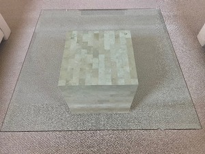 lot 5 image: Alexville Furniture Beveled Glass Top Coffee Table