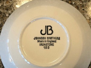 lot 64 image: Johnson Bros. White Ironstone Dinnerware
