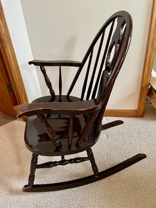 lot 146 image: Vintage Shiny Dark Brown Rocking Chair