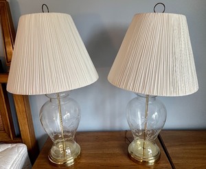 lot 151 image: Pair of Etched Glass Lamps