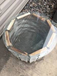 lot 231 image: Handmade Round Table With Glass Top