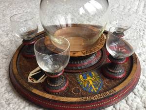 lot 242 image: Germany Decanter Set With 4 Cups