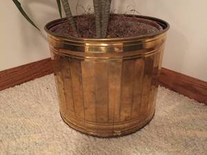 lot 254 image: Large Artificial Tree In Brass Planter