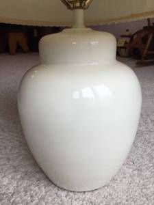 lot 255 image: White Ceramic Table Lamp