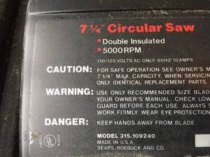 lot 300 image: Craftsman 7.25 Inch Circular Saw