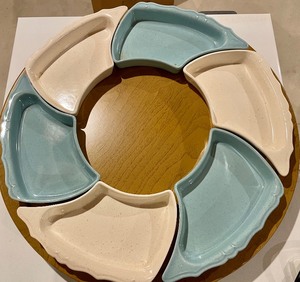 lot 266 image: Very Neat Lazy Susan with Dividing Trays and a Center Casserole Dish