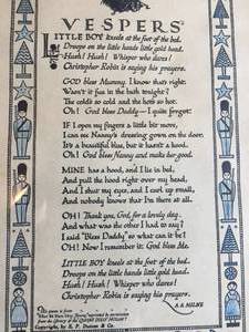 lot 340 image: Vespers Framed Print By A.A. Milne