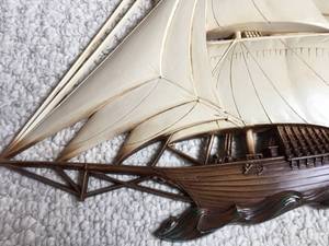 lot 342 image: Vintage Sailboat Wall Hanging
