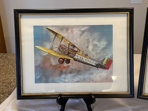lot 208 image: Pair Framed Vintage Airplane Prints