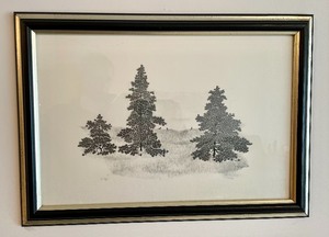 lot 220 image: Two Trees and Birds Framed Art Pieces