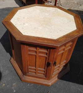 End Table with Stone Inlay