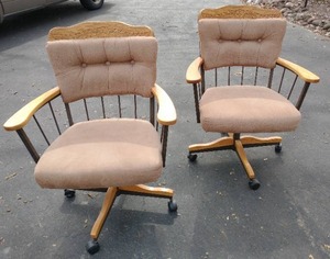 Pair of Chairs on Wheels