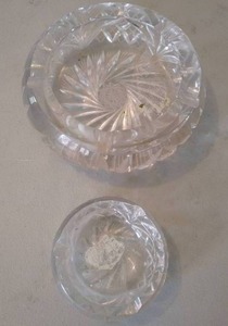 Two German Crystal Ashtrays