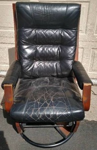 Vintage Dutalier Gliude Motion Leather Type Material Chair