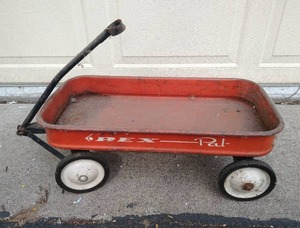 Vintage Red Wagon by Rex Pal