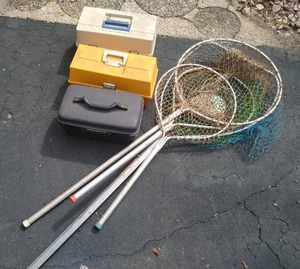 Three Fishing Tackles And Nets