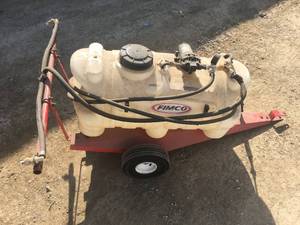 lot 8 image: Fimco 30 Gallon Trailer Sprayer