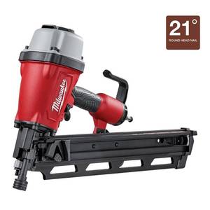 lot 15 image: Milwaukee 3-12 in. Full Round Head Framing Nailer, 7200-20. Used.