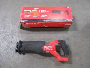lot 20 image: Milwaukee M18 FUEL GEN-2 18-Volt Lithium-Ion Brushless Cordless SAWZALL Reciprocating Saw (Tool-Only), 2821-20. Used.