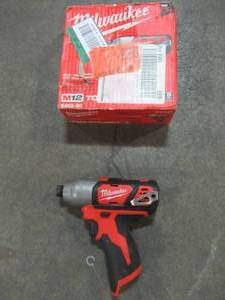 lot 33 image: Milwaukee M12 12-Volt Lithium-Ion Cordless 14 in. Hex Impact (Tool-Only), 2462-20. Used.
