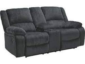 Signature Design by Ashley, Draycoll Reclining Loveseat with Console, 7650494- BRAND NEW - NO RESERVE