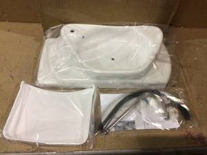 Touch-Free WaterSpace Saving Adjustable Toilet Tank Retrofit SinkFaucet Basin White Customer Returns See Pictures&nbsp