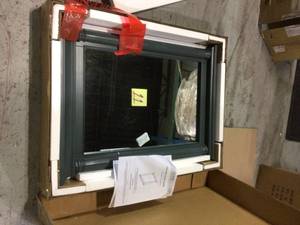 24 in. W x 32 in. H Framed Rectangular Bathroom Vanity Mirror in Distressed Blue Fog Customer Returns See Pictures&nbsp