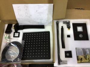 10 in. Complete Shower System with Bath Tub Faucet and Rough-in Valve in Matte Black Customer Returns See Pictures&nbsp