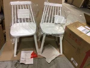 LOT of 2 Dining chairs white see pictures