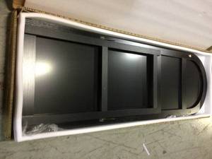 65 in. x 22 in. Modern Arched Shape Framed Black Standing Mirror Full Length Floor Mirror Customer Returns See Pictures&nbsp