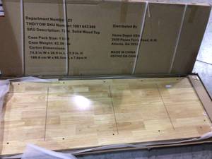 72 in. Solid Wood Top for Ready-to-Assemble 6 ft. Adjustable Height Workbench by Husky Customer Returns See Pictures&nbsp