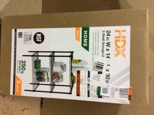 Black 3-Tier Metal Wire Shelving Unit (24 in. W x 30 in. H x 14 in. D) by HDX Customer Returns See Pictures&nbsp