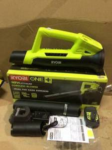 90 MPH 200 CFM ONE 18-Volt Lithium-Ion Cordless Leaf BlowerSweeper - 2.0 Ah Battery and Charger Included by RYOBI Customer Returns See Pictures&nbsp
