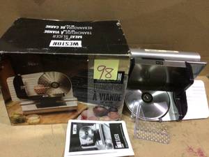 200 W 7.5 in. Silver Electric Meat Slicer by Weston Customer Returns See Pictures&nbsp