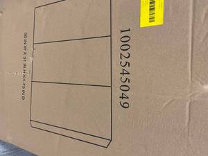 lot 113 image: 36 in. x 31 in. Recessed or Surface-Mount Tri-View Bathroom Medicine Cabinet with Beveled Mirror by Pegasus Customer Returns See Pictures