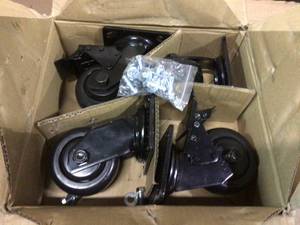 lot 7 image: 4 in. Caster Kit for Heavy Duty Welded Steel Garage Base Cabinets by Husky Customer Returns See Pictures 