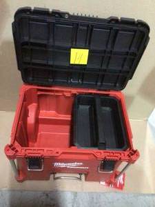 lot 14 image: PACKOUT 22 in. Rolling Tool Box by Milwaukee Customer Returns See Pictures 