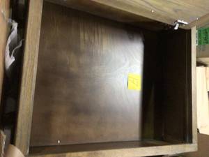 lot 17 image: Brisbane 23 in. W Framed Bathroom Medicine Cabinet in Weathered Grey Oak Customer Returns See Pictures 