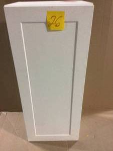 lot 26 image: Cambridge Shaker Assembled 15x36x12.5 in. Wall Cabinet with 1 Soft Close Door in White Customer Returns See Pictures 