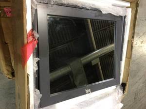 lot 37 image: Sonoma 24 in. x 27 in. Surface Mount Medicine Cabinet in Dark Charcoal Customer Returns See Pictures 