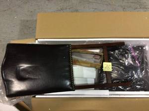 lot 78 image: Carteret 24 in. Brown Leather Counter Stool Customer Returns See Pictures 