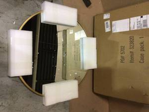 lot 93 image: Stratton Home Decor 28 Aubrey Gold Metal Wall Mirror S23820 Customer Returns See Pictures 