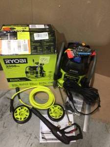lot 95 image: 2000 PSI 1.2 GPM Cold Water Electric Pressure Washer by RYOBI Customer Returns See Pictures 