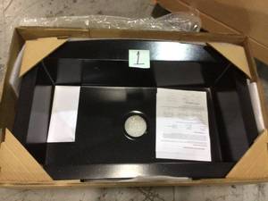 lot 1 image: Rockland Dual Mount Composite Granite 33 in. 5-Hole Single Bowl Kitchen Sink in Soft White Customer Returns See Pictures